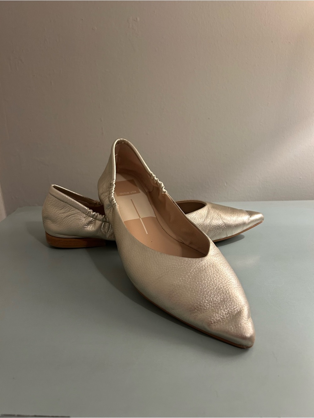 Dolce Vita Metallic Champagne Pointed Ballet Flats